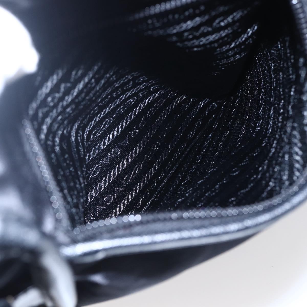 PRADA Shoulder Bag Nylon Black Silver Auth am9570V