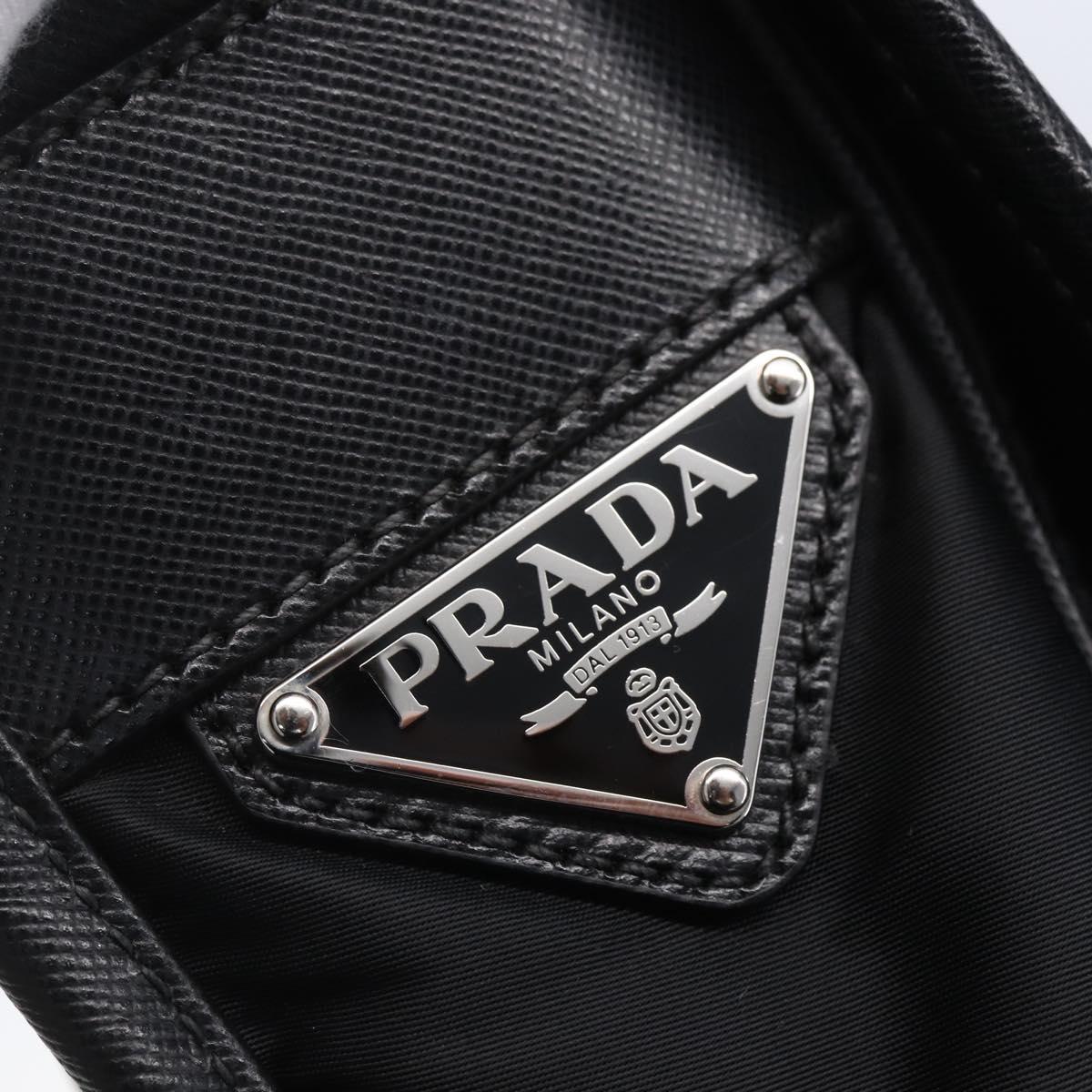 PRADA Shoulder Bag Nylon Black Silver Auth am9570V
