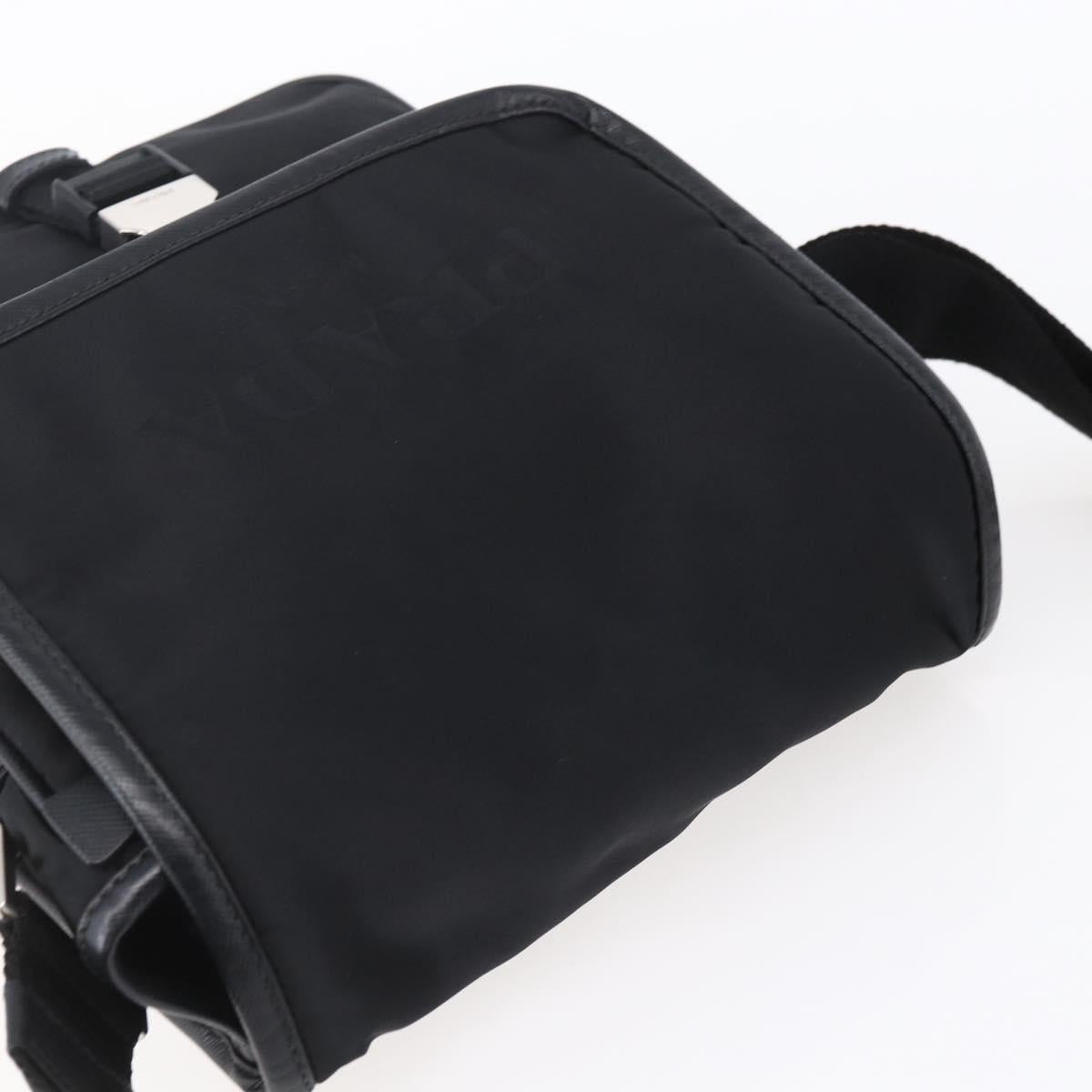 PRADA Shoulder Bag Nylon Black Silver Auth am9570V