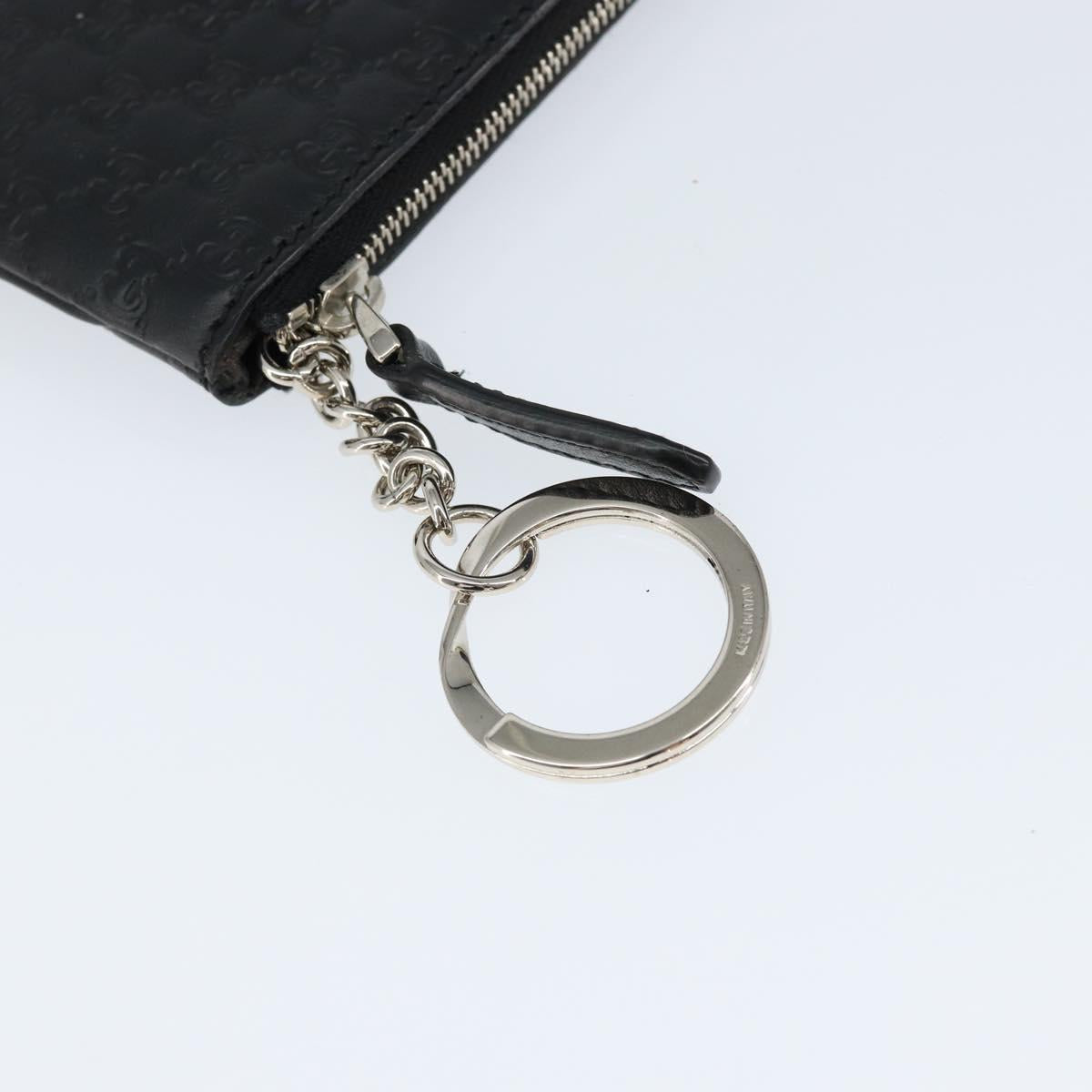 GUCCI Micro Guccissima Coin Purse Leather Black 544476 Auth am9573V