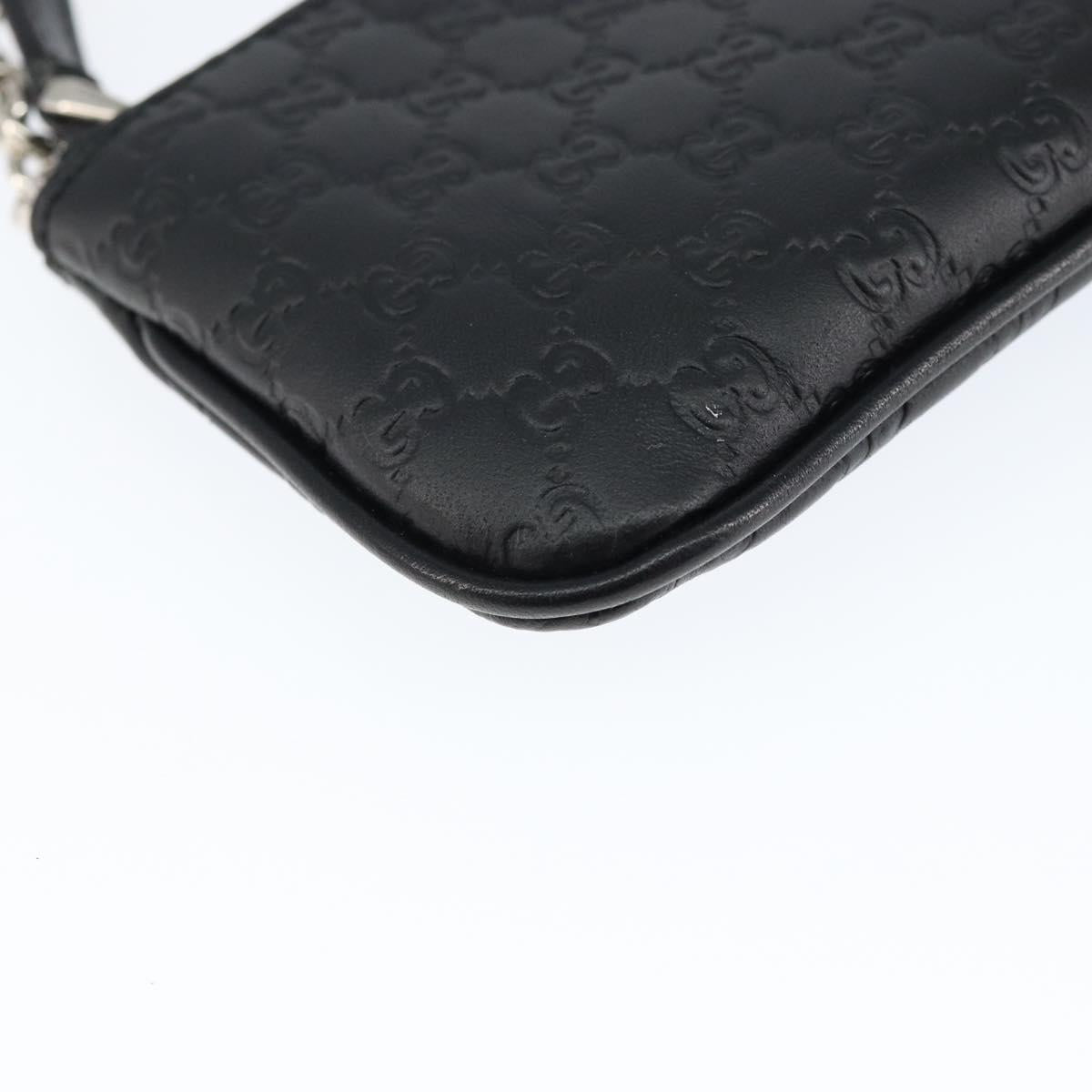 GUCCI Micro Guccissima Coin Purse Leather Black 544476 Auth am9573V