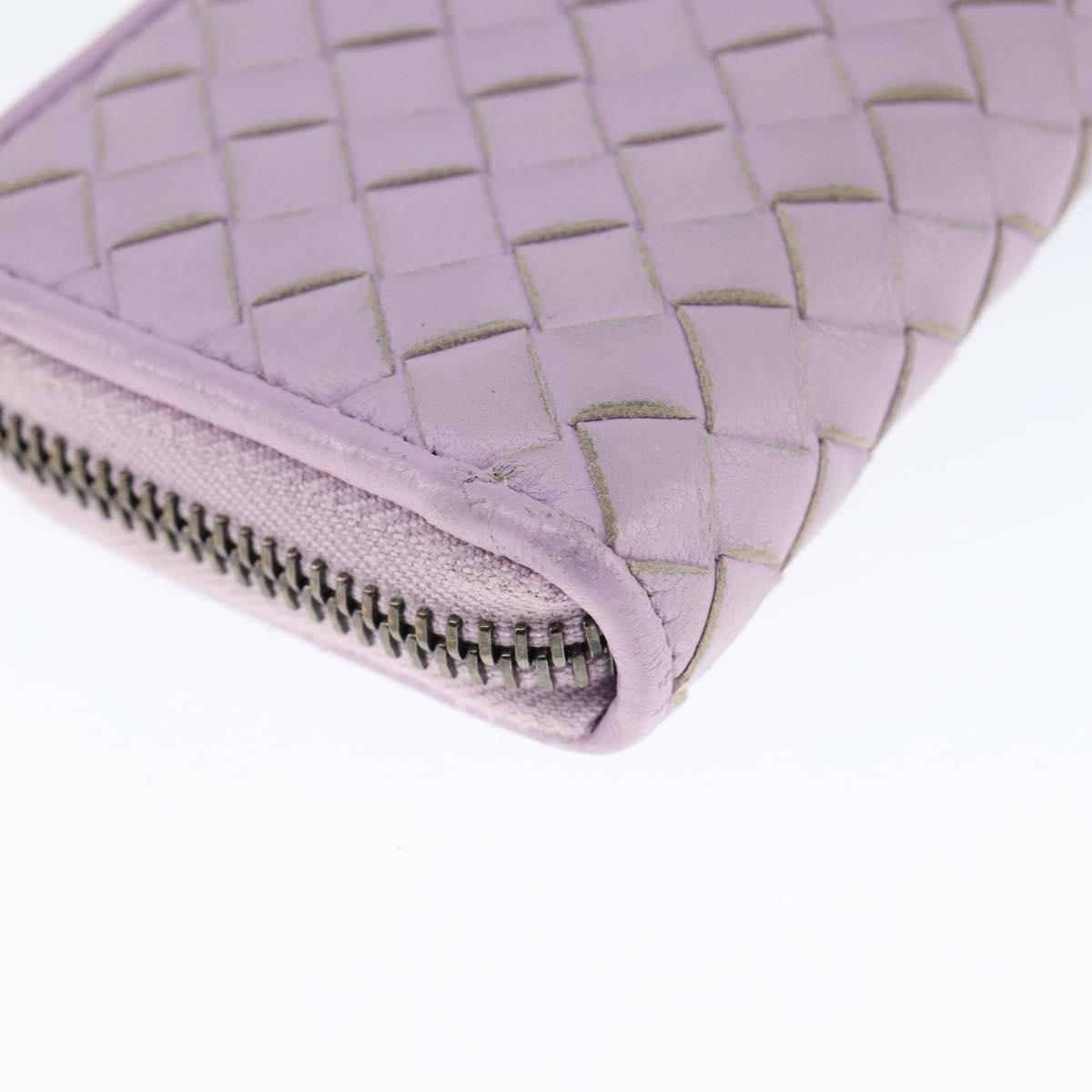 BOTTEGA VENETA INTRECCIATO Coin Purse Leather Pink Auth am9574V