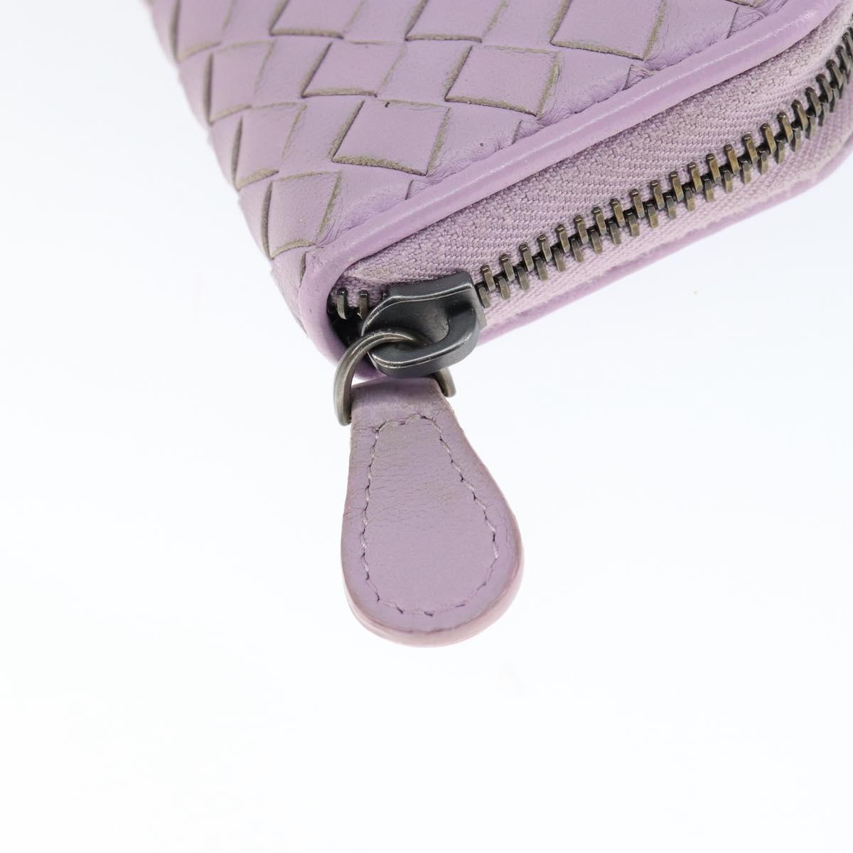 BOTTEGA VENETA INTRECCIATO Coin Purse Leather Pink Auth am9574V