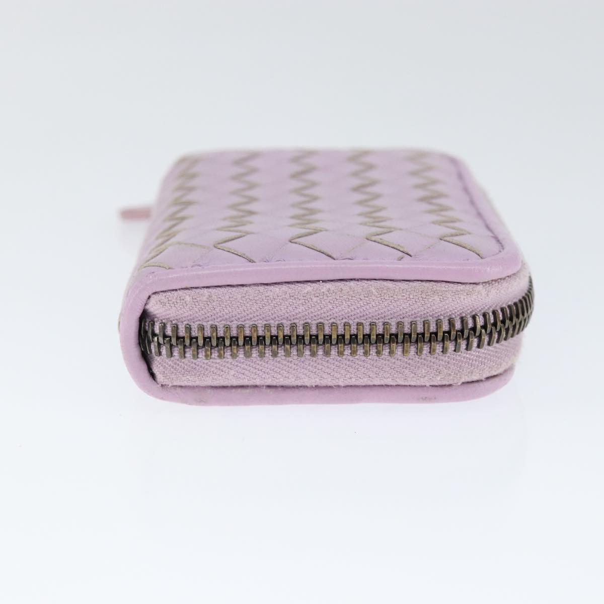 BOTTEGA VENETA INTRECCIATO Coin Purse Leather Pink Auth am9574V