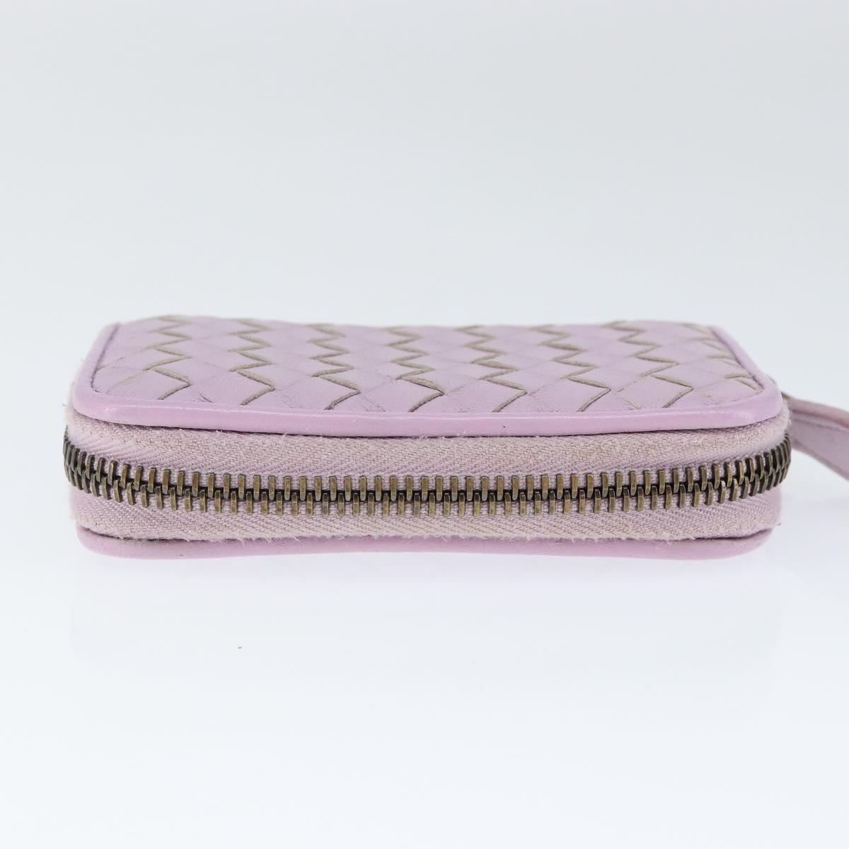 BOTTEGA VENETA INTRECCIATO Coin Purse Leather Pink Auth am9574V
