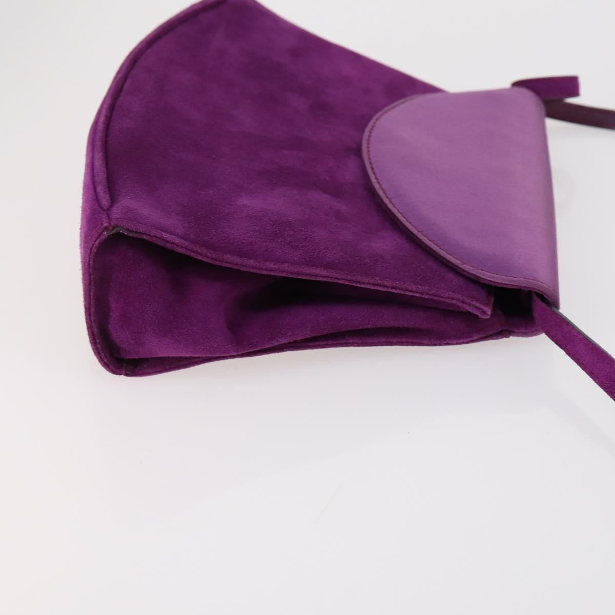 Salvatore Ferragamo Bag Leather Canvas Suede 3 Set Purple Black Auth am9578