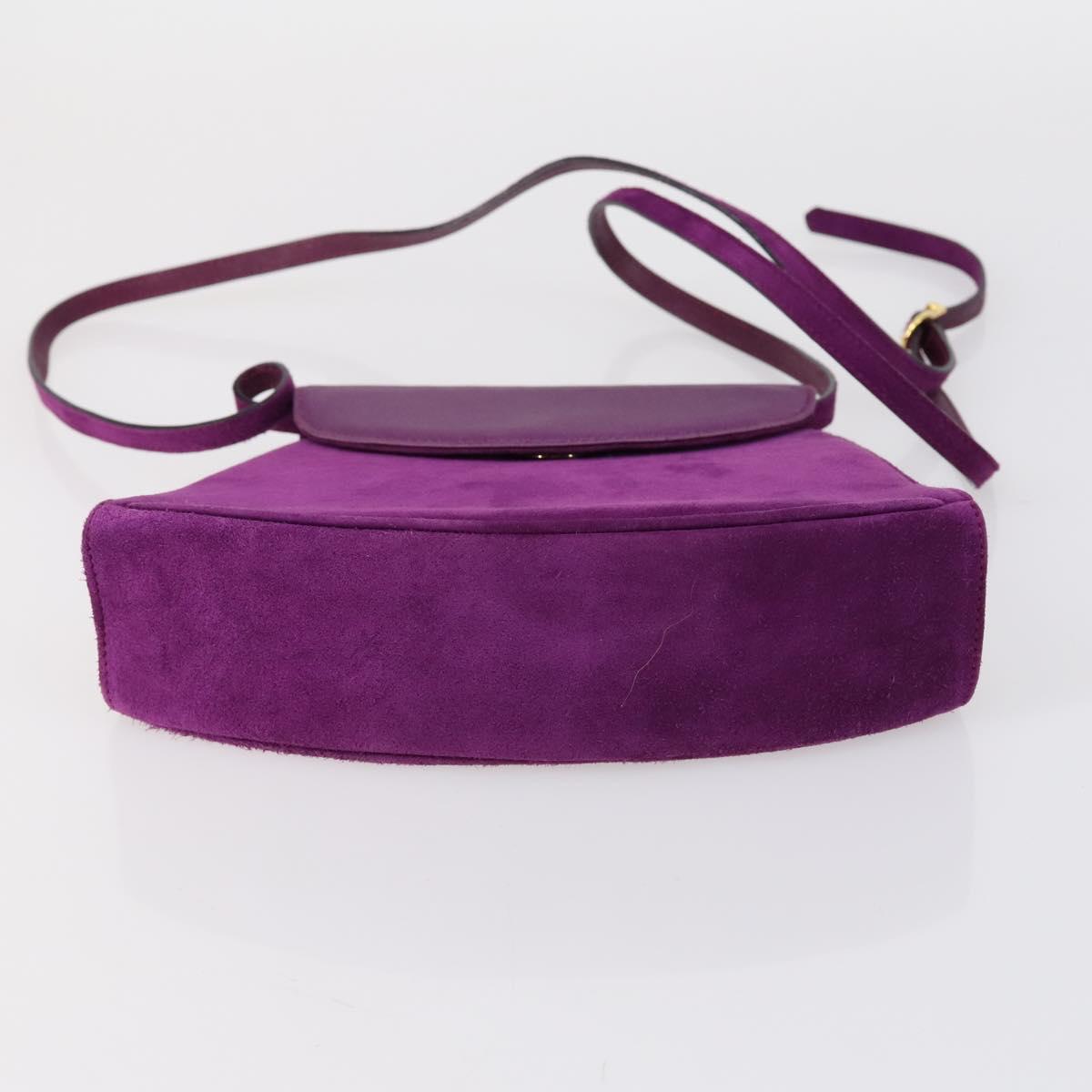 Salvatore Ferragamo Bag Leather Canvas Suede 3 Set Purple Black Auth am9578