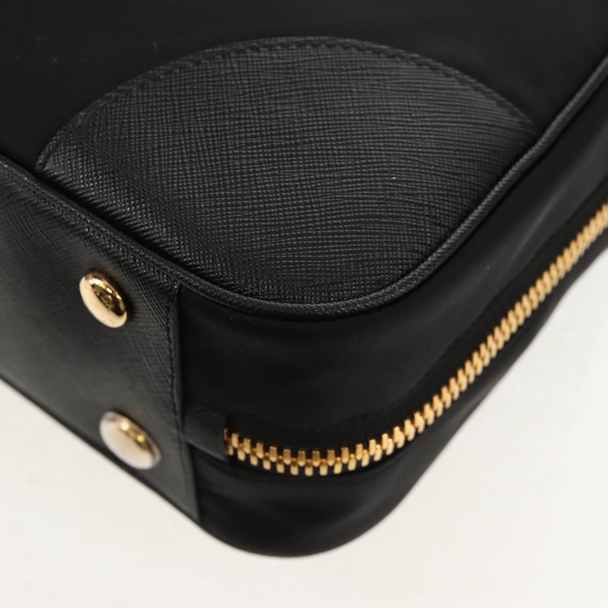 PRADA Hand Bag Nylon 2way Black Gold 1BB115 Auth am9579SM