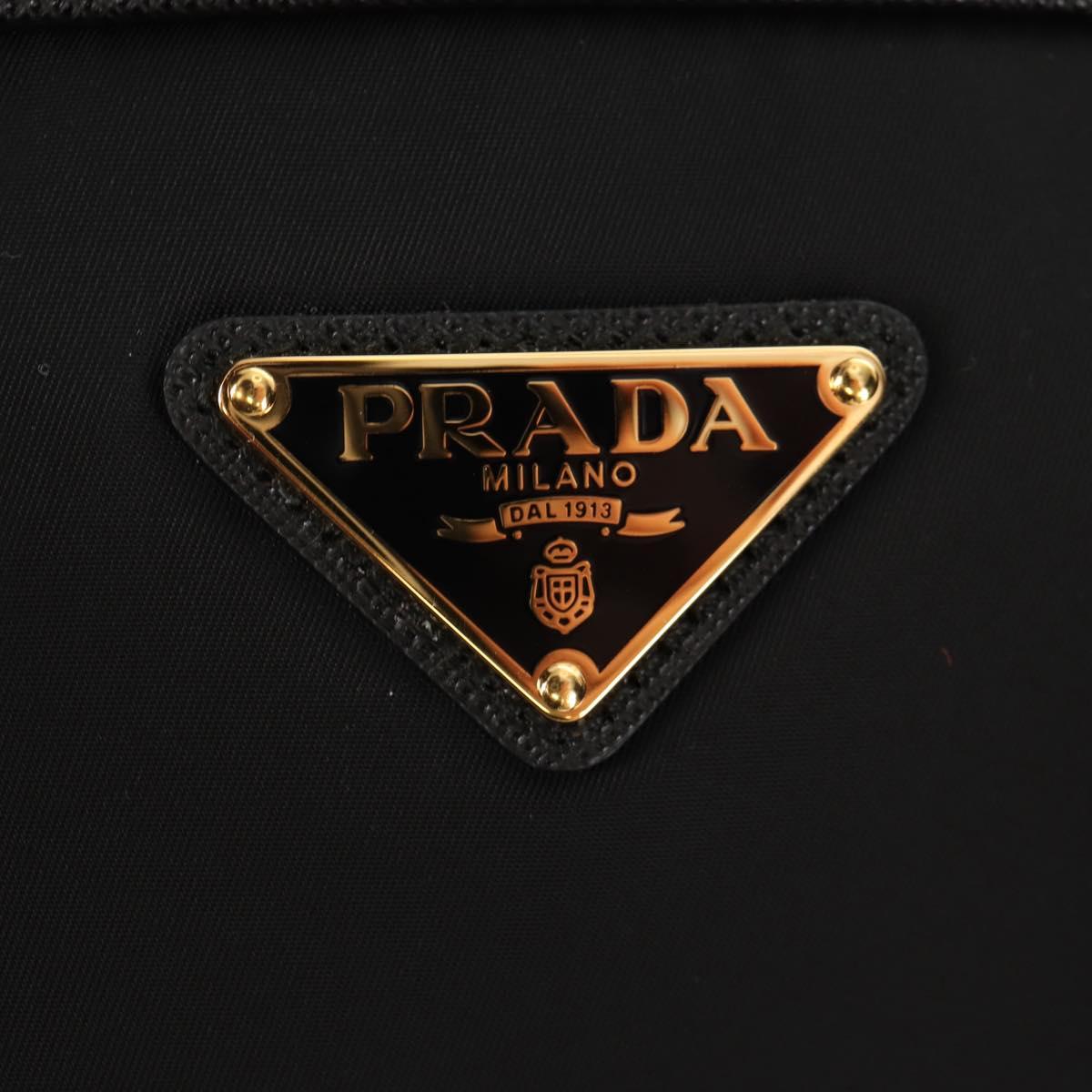 PRADA Hand Bag Nylon 2way Black Gold 1BB115 Auth am9579SM