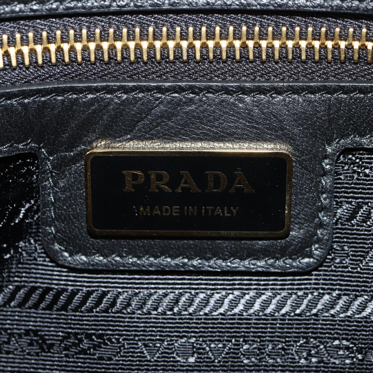 PRADA Hand Bag Nylon 2way Black Gold 1BB115 Auth am9579SM