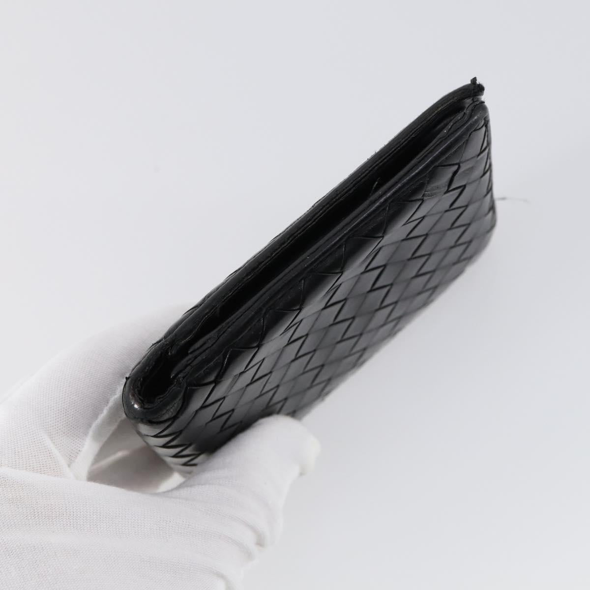 BOTTEGA VENETA INTRECCIATO Wallet Leather 3Set Black Auth am9581