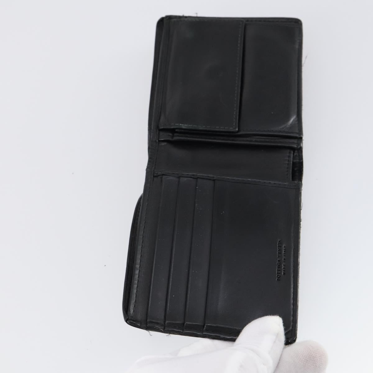 BOTTEGA VENETA INTRECCIATO Wallet Leather 3Set Black Auth am9581