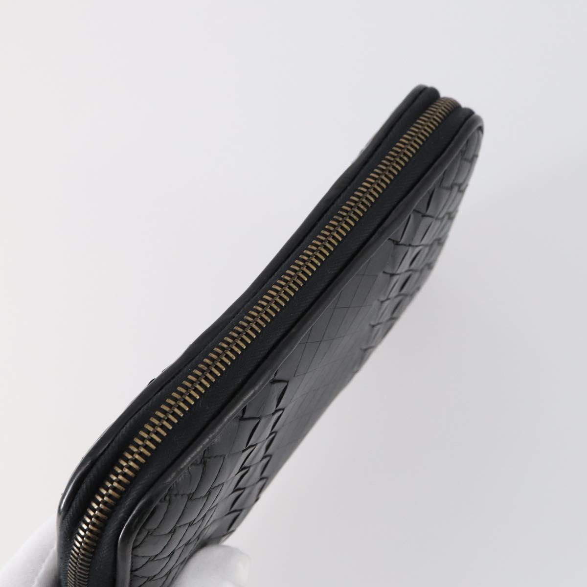 BOTTEGA VENETA INTRECCIATO Wallet Leather 3Set Black Auth am9581