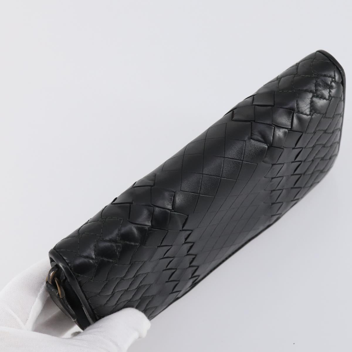 BOTTEGA VENETA INTRECCIATO Wallet Leather 3Set Black Auth am9581