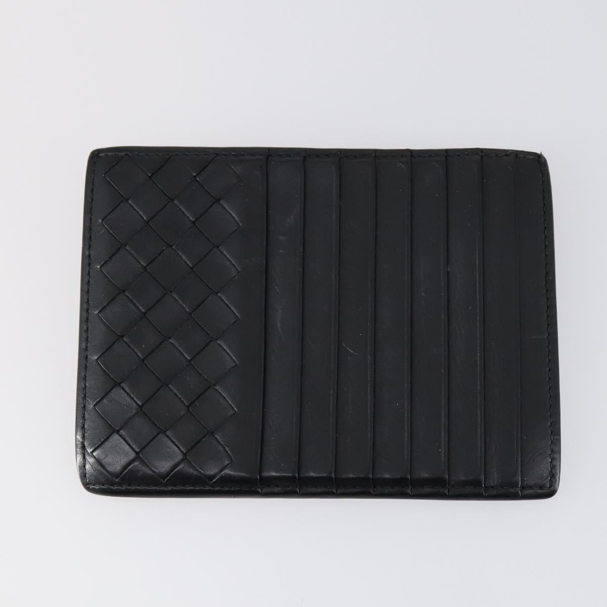 BOTTEGA VENETA INTRECCIATO Wallet Leather 3Set Black Auth am9581