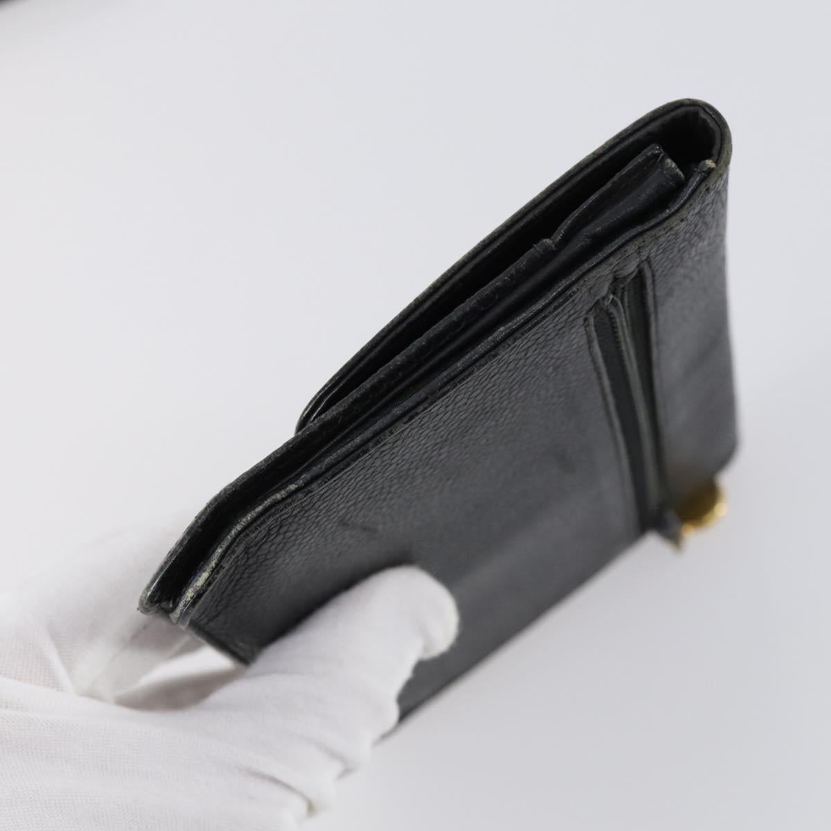 CHANEL Wallet Leather 3Set Black CC Auth am9582