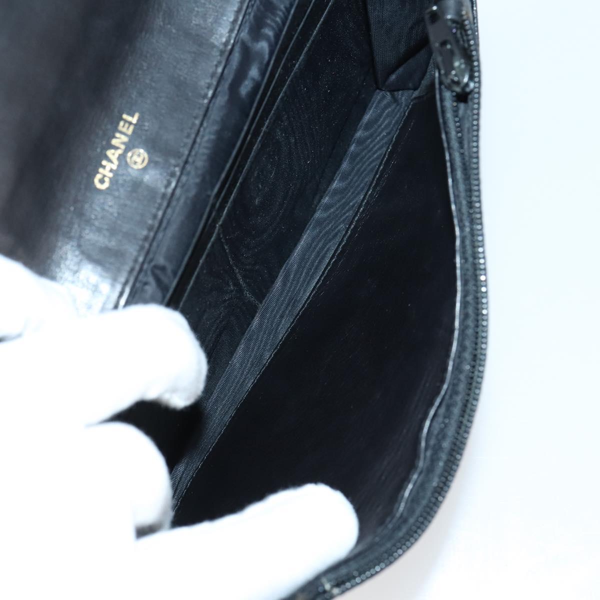 CHANEL Wallet Leather 3Set Black CC Auth am9582