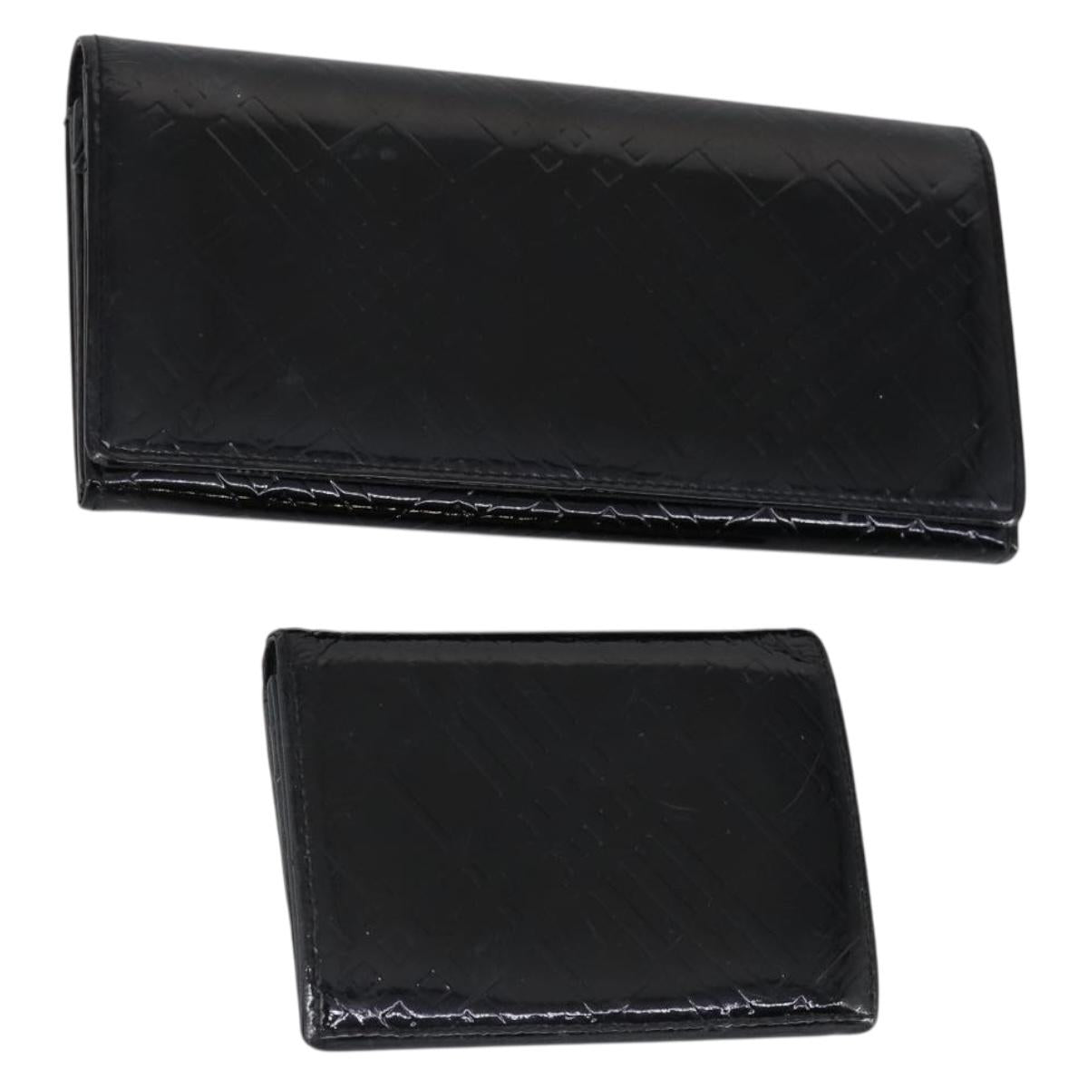 BURBERRY Nova Check Card Case Wallet Leather 2Set Black Auth am9583