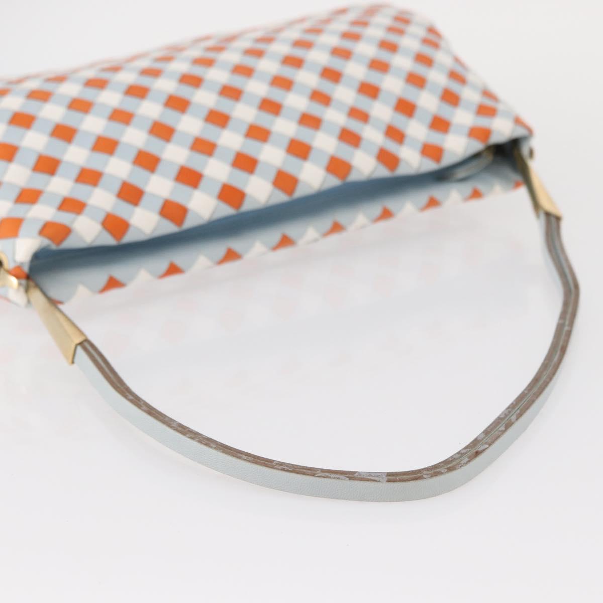 BOTTEGA VENETA INTRECCIATO Shoulder Bag Leather Light Blue Gold Auth am9591