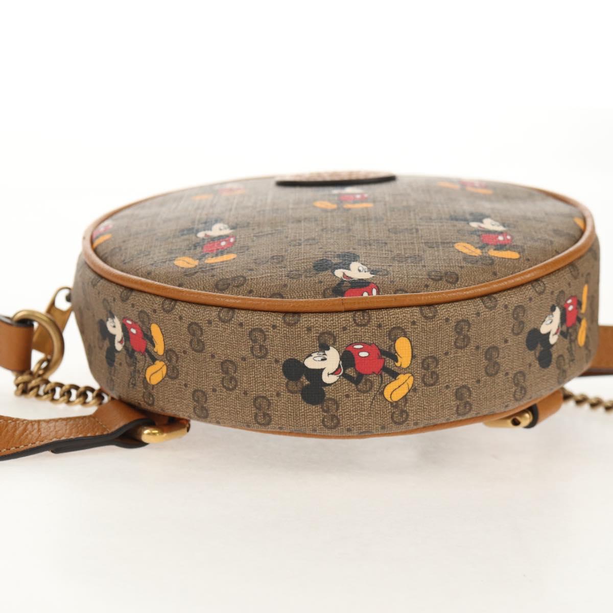 GUCCI Micro GG Supreme Disney Chain Mini Backpack PVC Beige 603730 Auth am9593M