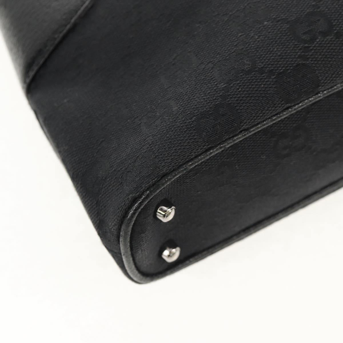 GUCCI GG Canvas Hand Bag Black Silver 113015 Auth am9594V