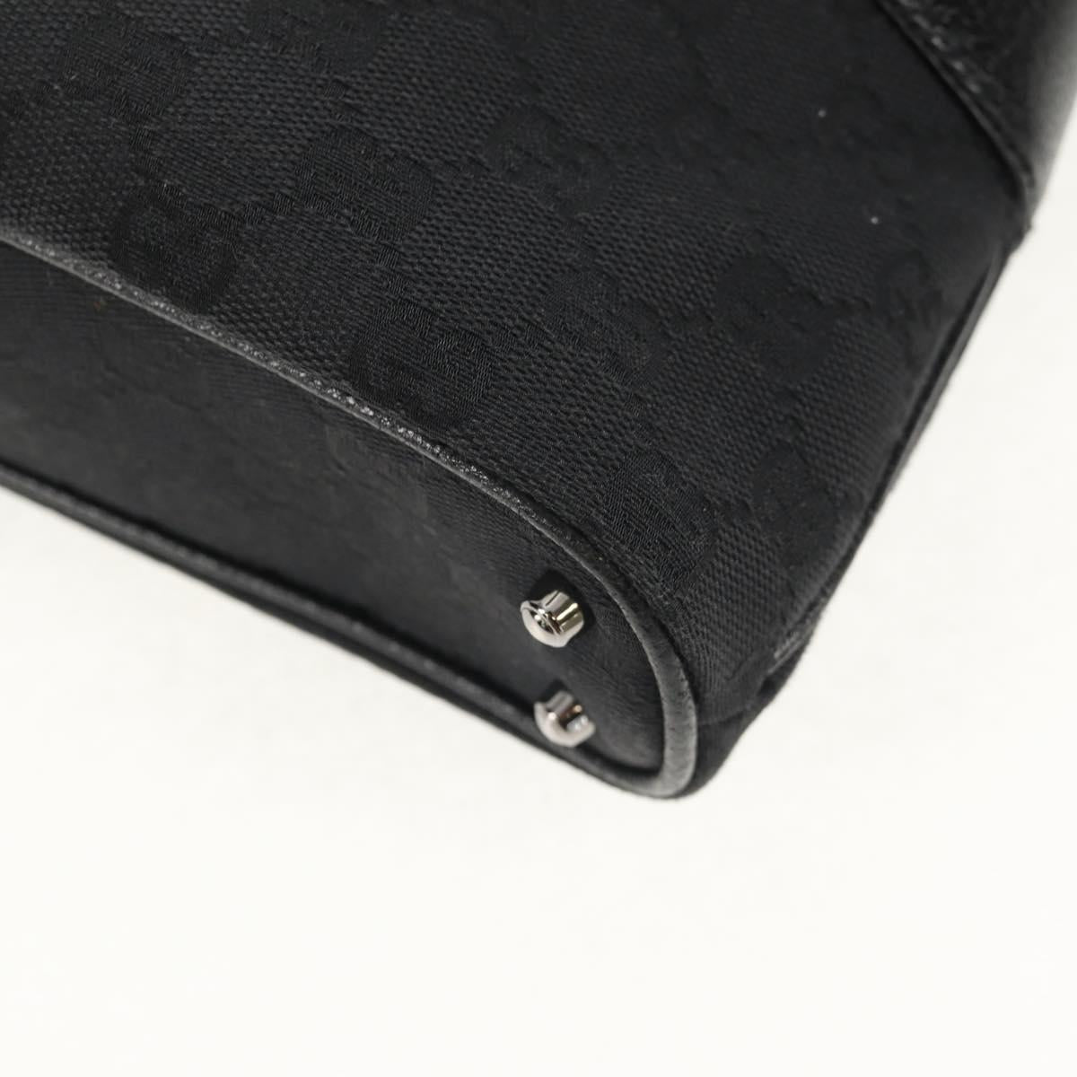 GUCCI GG Canvas Hand Bag Black Silver 113015 Auth am9594V