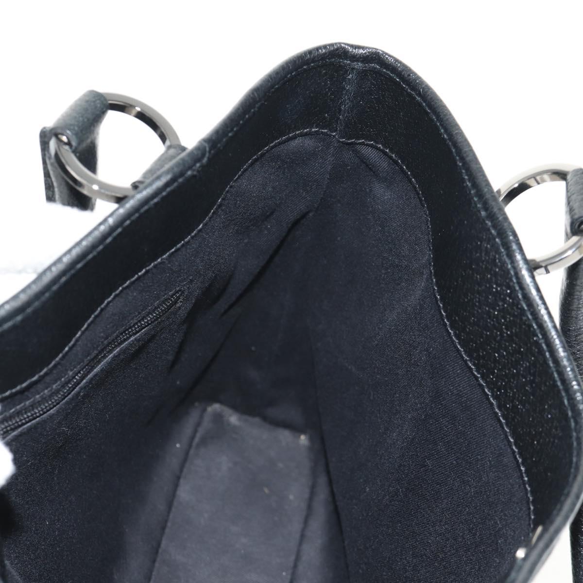 GUCCI GG Canvas Hand Bag Black Silver 113015 Auth am9594V