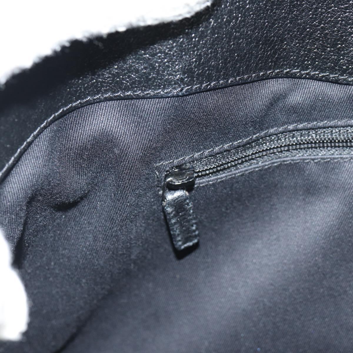 GUCCI GG Canvas Hand Bag Black Silver 113015 Auth am9594V