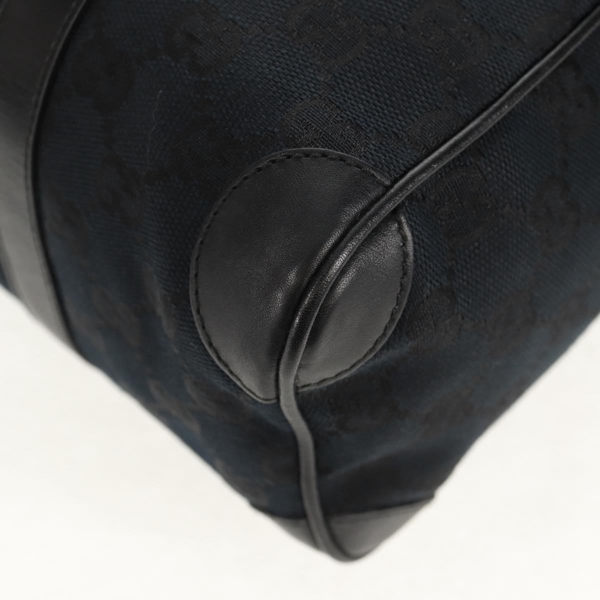 GUCCI GG Canvas Hand Bag Black Gold 000 0851 Auth am9595V