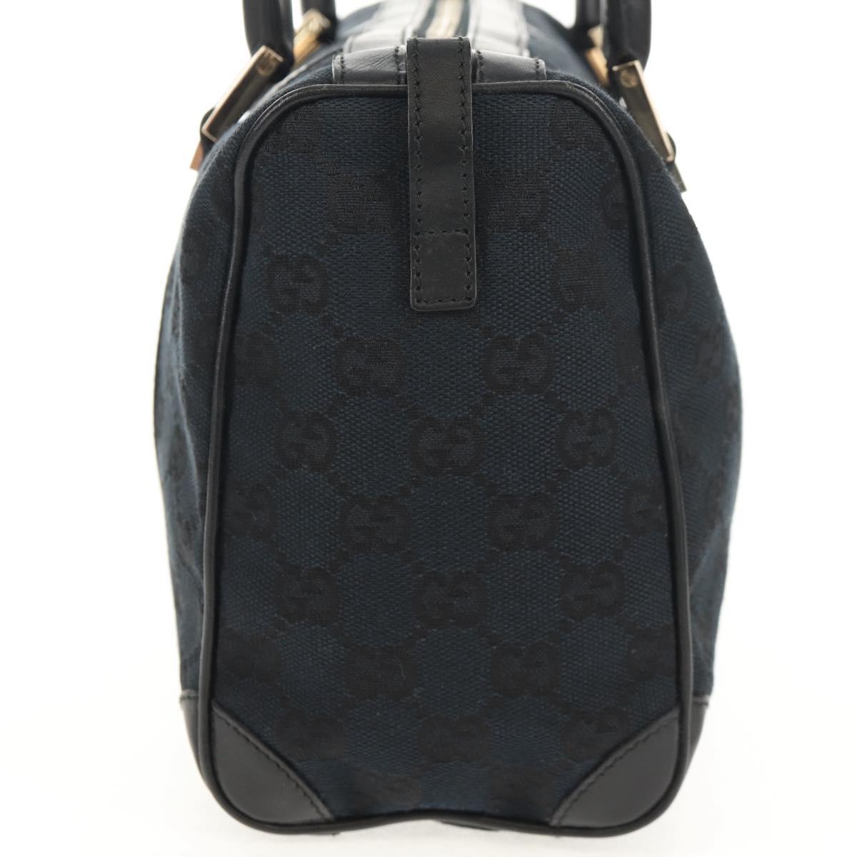 GUCCI GG Canvas Hand Bag Black Gold 000 0851 Auth am9595V
