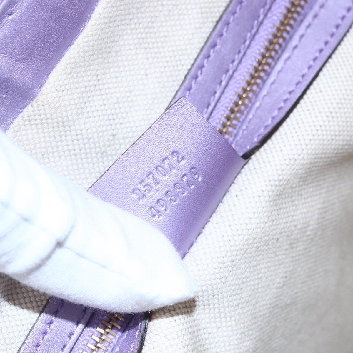 GUCCI GG Canvas Gussissima Shoulder Bag Leather Purple Gold 257072 Auth am9596V