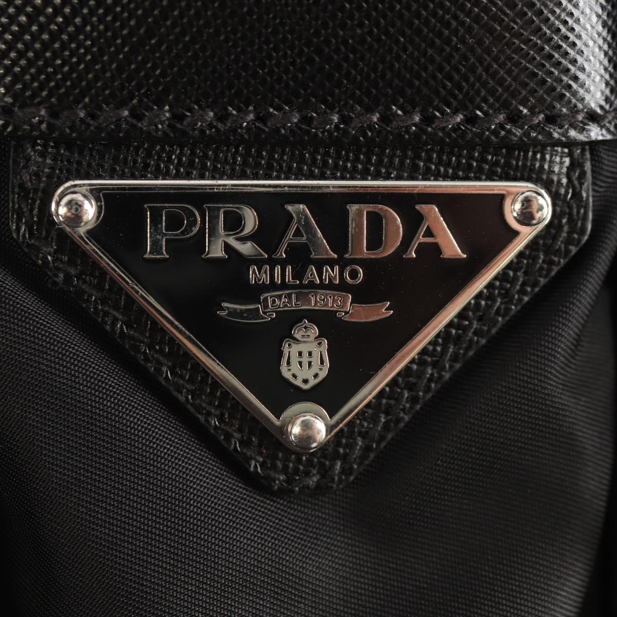 PRADA Shoulder Bag Nylon Black Silver Auth am9598V