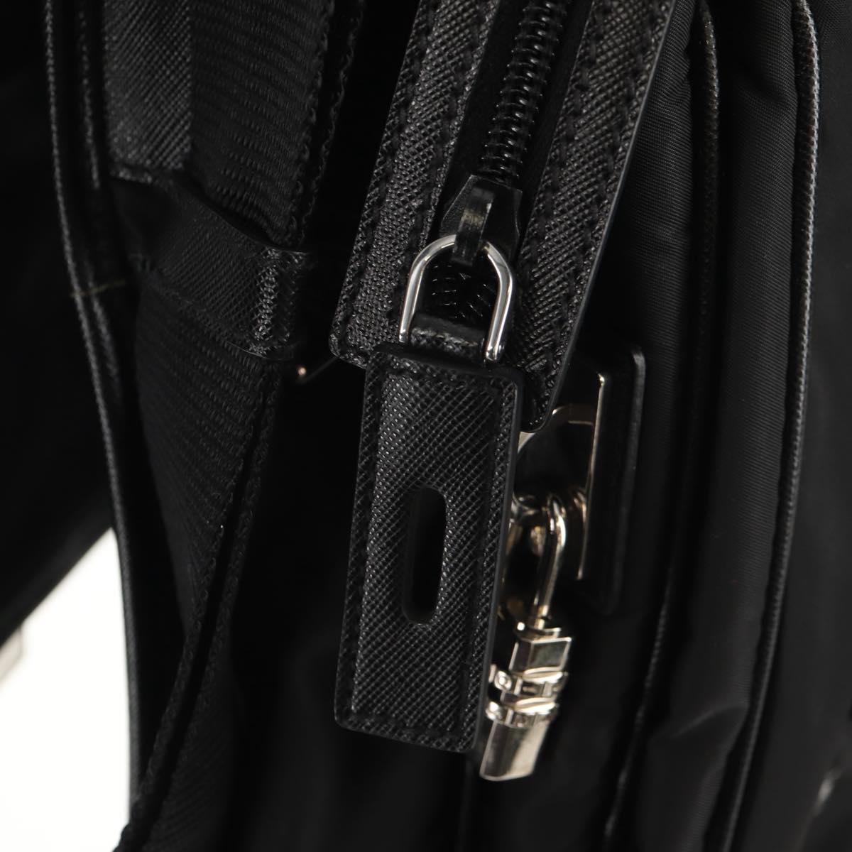 PRADA Shoulder Bag Nylon Black Silver Auth am9598V