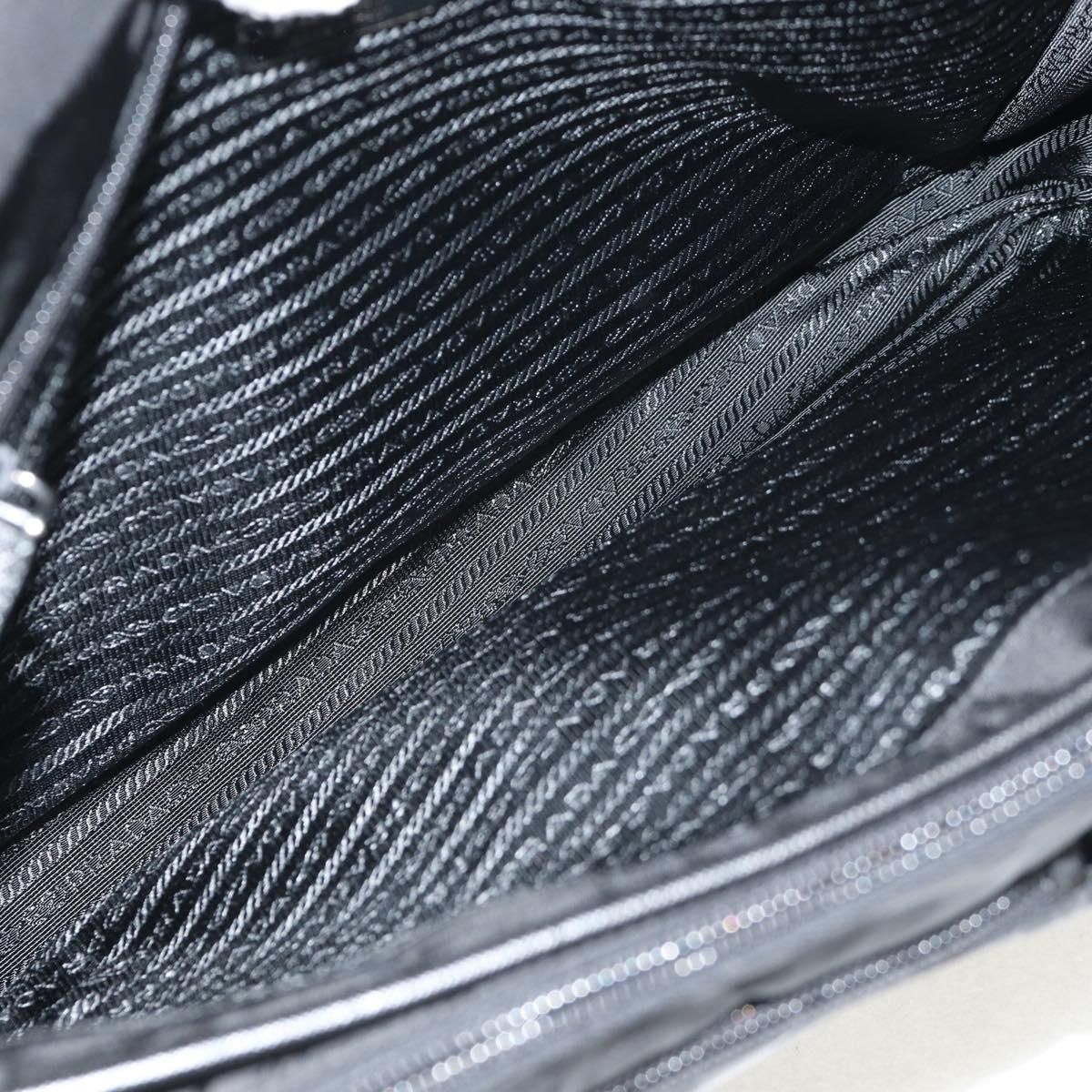 PRADA Shoulder Bag Nylon Black Silver Auth am9598V