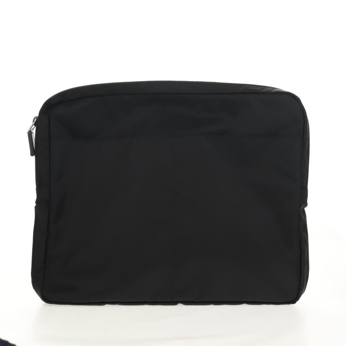 PRADA Shoulder Bag Nylon Black Silver Auth am9598V