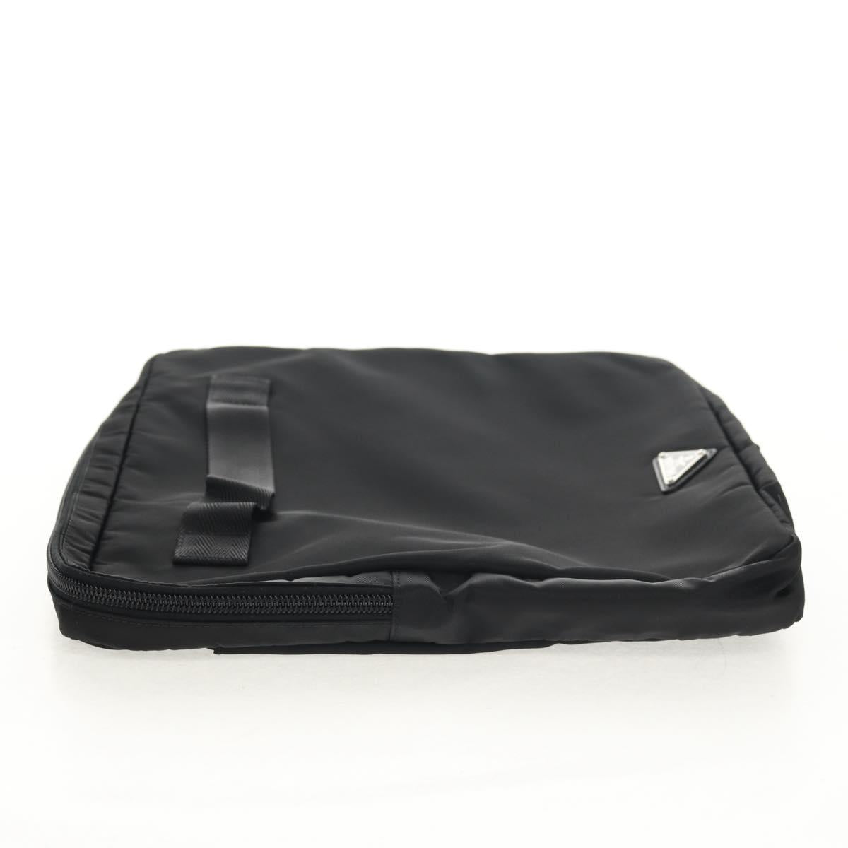 PRADA Shoulder Bag Nylon Black Silver Auth am9598V