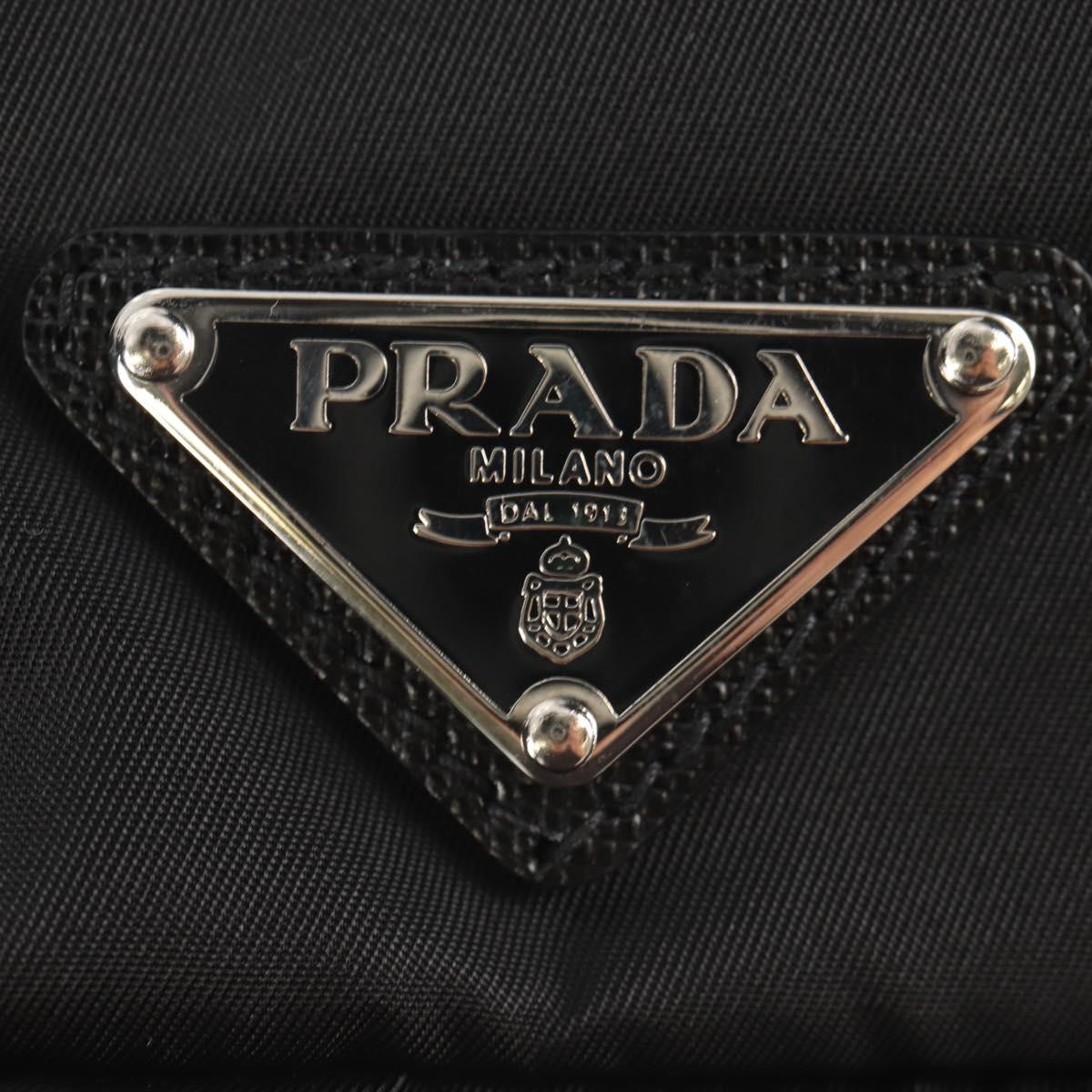 PRADA Shoulder Bag Nylon Black Silver Auth am9598V