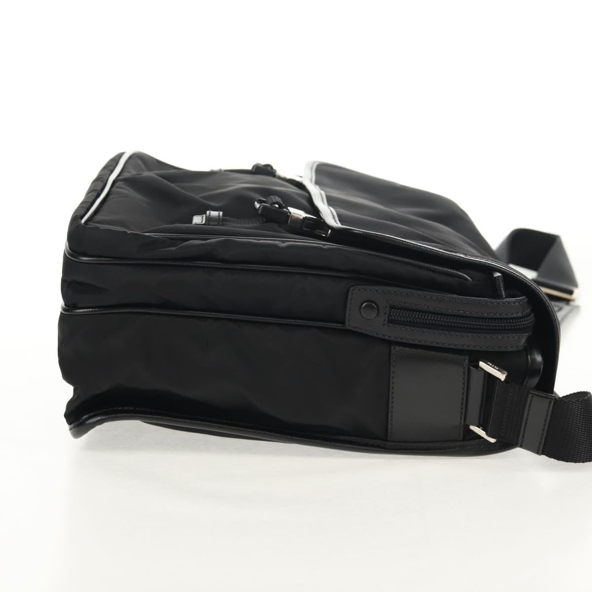 PRADA Shoulder Bag Nylon Black Silver Auth am9598V