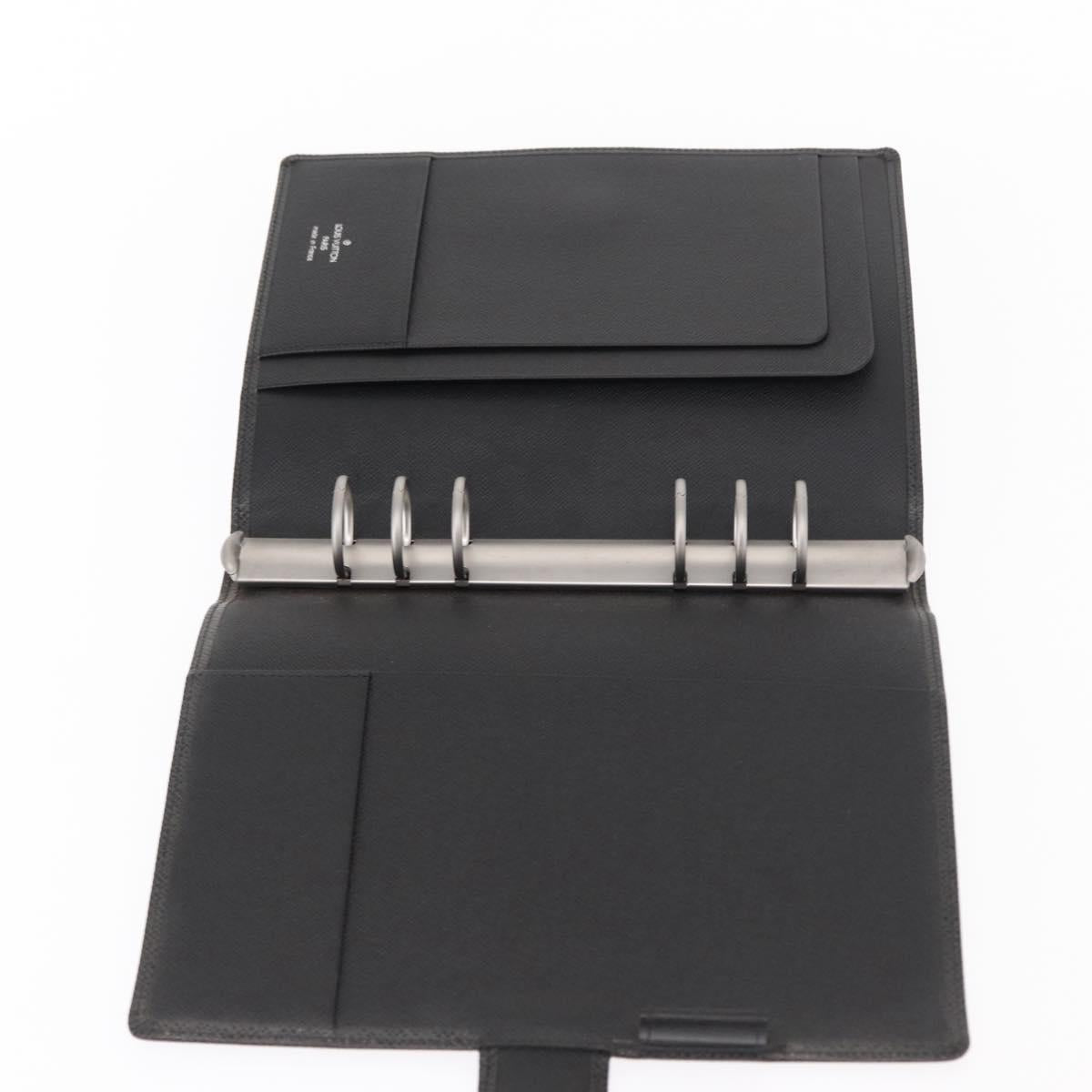 LOUIS VUITTON Taiga Agenda GM Day Planner Cover Black R20232 LV Auth am9599