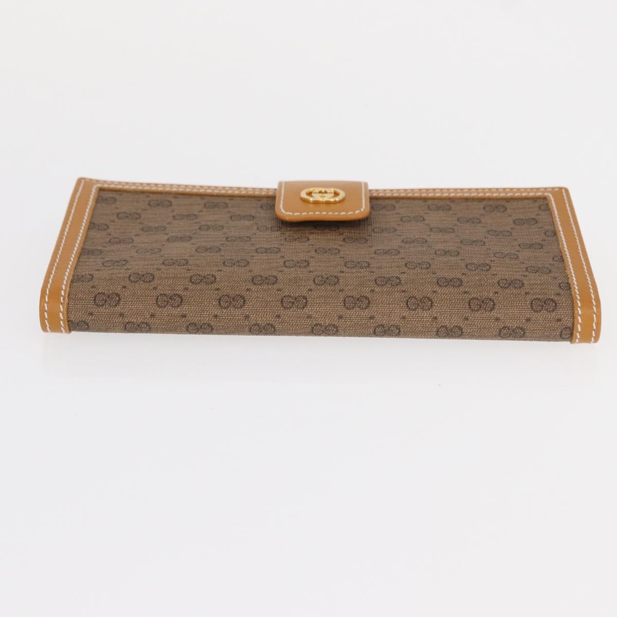GUCCI Micro GG Supreme Long Wallet PVC Beige Gold 035 001 0758 Auth am9600V