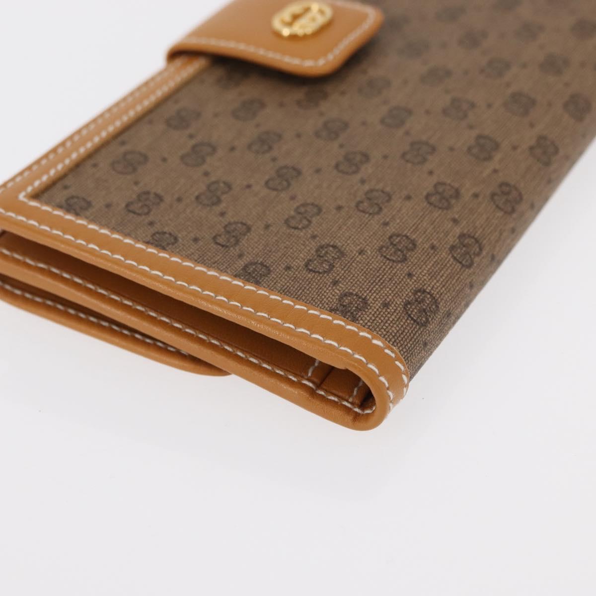 GUCCI Micro GG Supreme Long Wallet PVC Beige Gold 035 001 0758 Auth am9600V