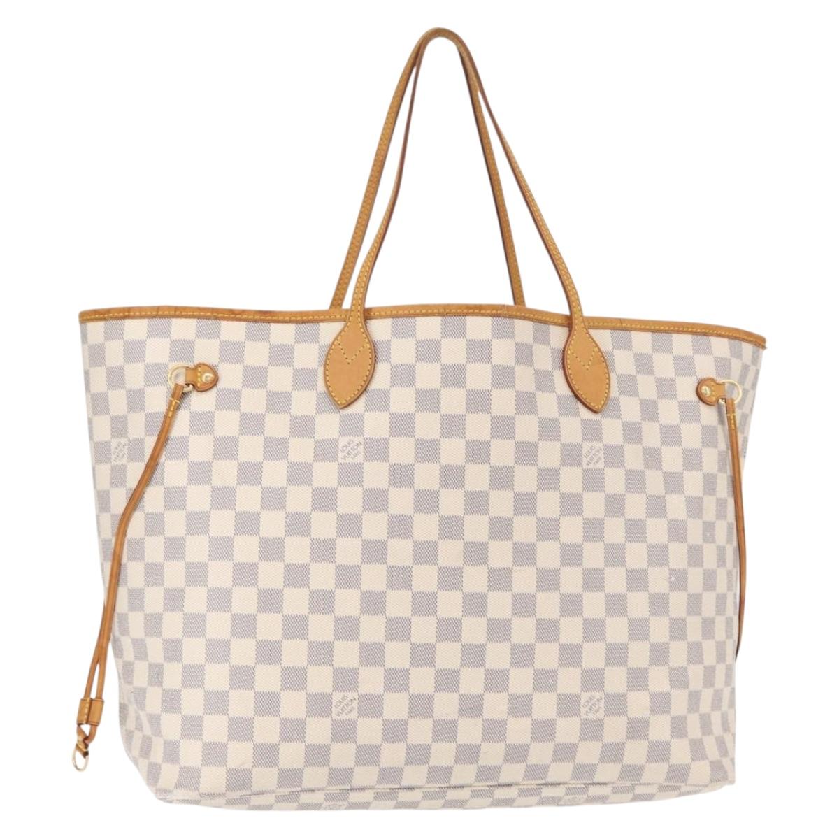 LOUIS VUITTON Damier Azur Neverfull GM Tote Bag N41360 LV Auth am9601