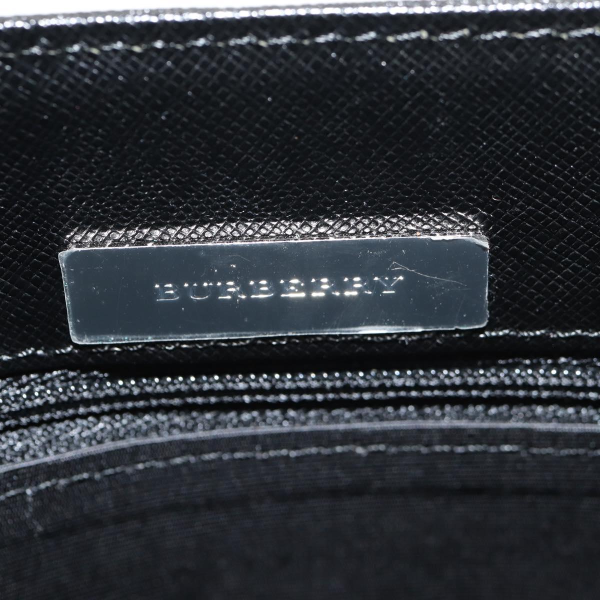 BURBERRY Nova Check Hand Bag Canvas Beige Silver Auth am9603V