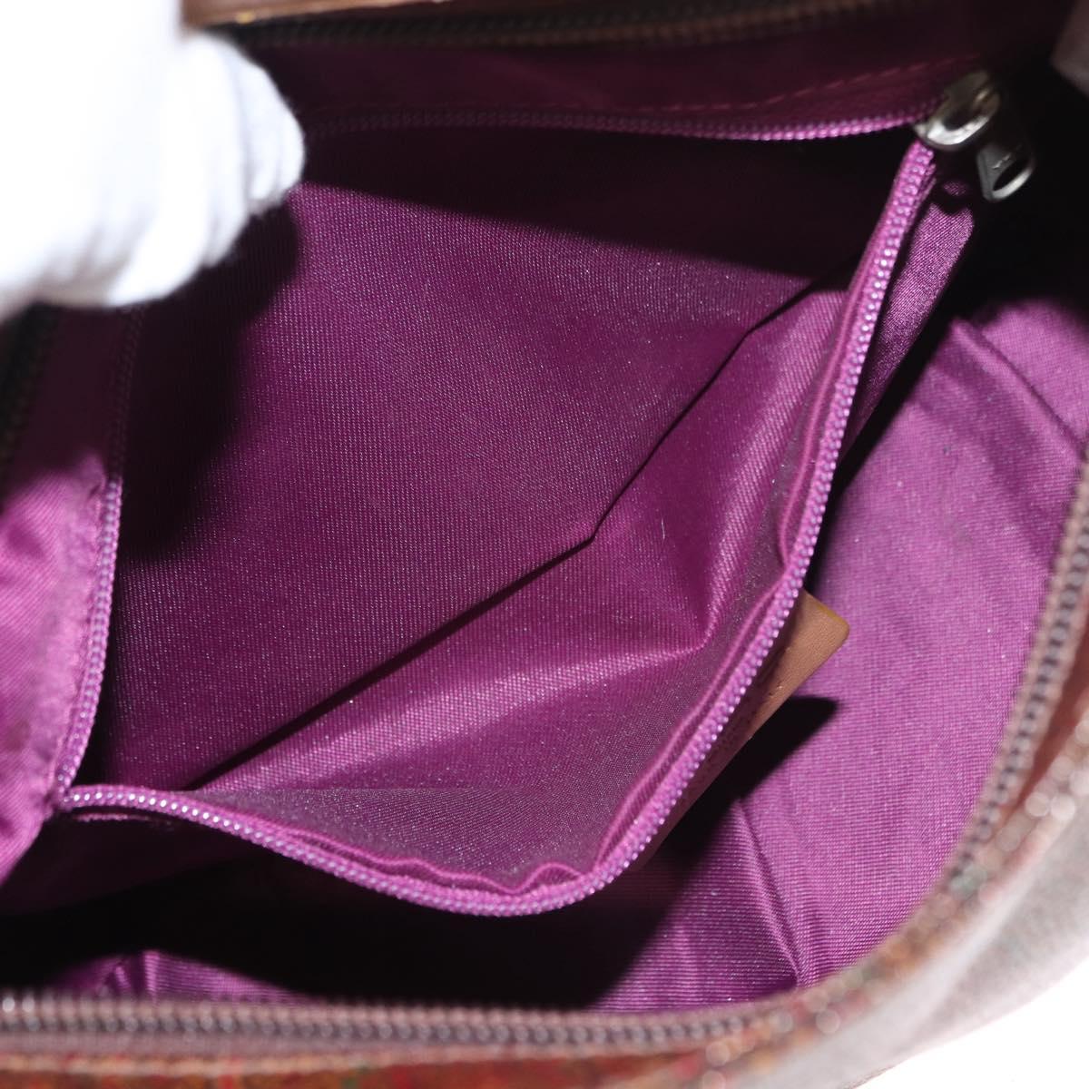 ETRO Paisley Shoulder Bag Canvas Brown Auth am9604