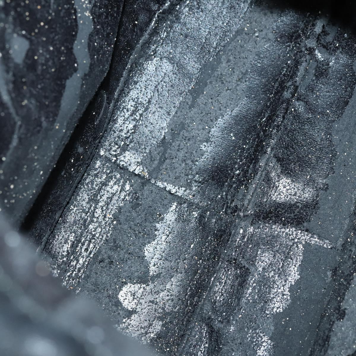 GUCCI Bamboo Shoulder Bag Leather 2way Black Gold 001 1998 1577 Auth am9605