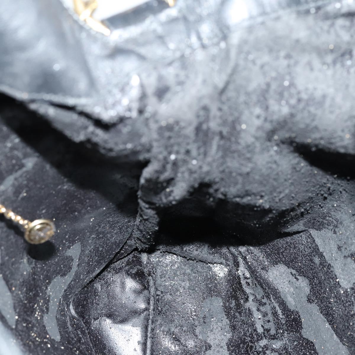 GUCCI Bamboo Shoulder Bag Leather 2way Black Gold 001 1998 1577 Auth am9605