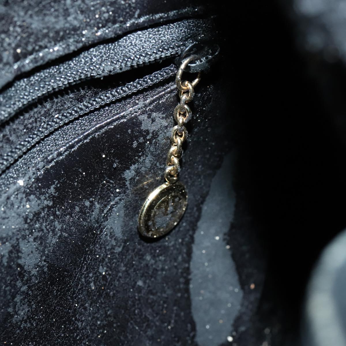 GUCCI Bamboo Shoulder Bag Leather 2way Black Gold 001 1998 1577 Auth am9605