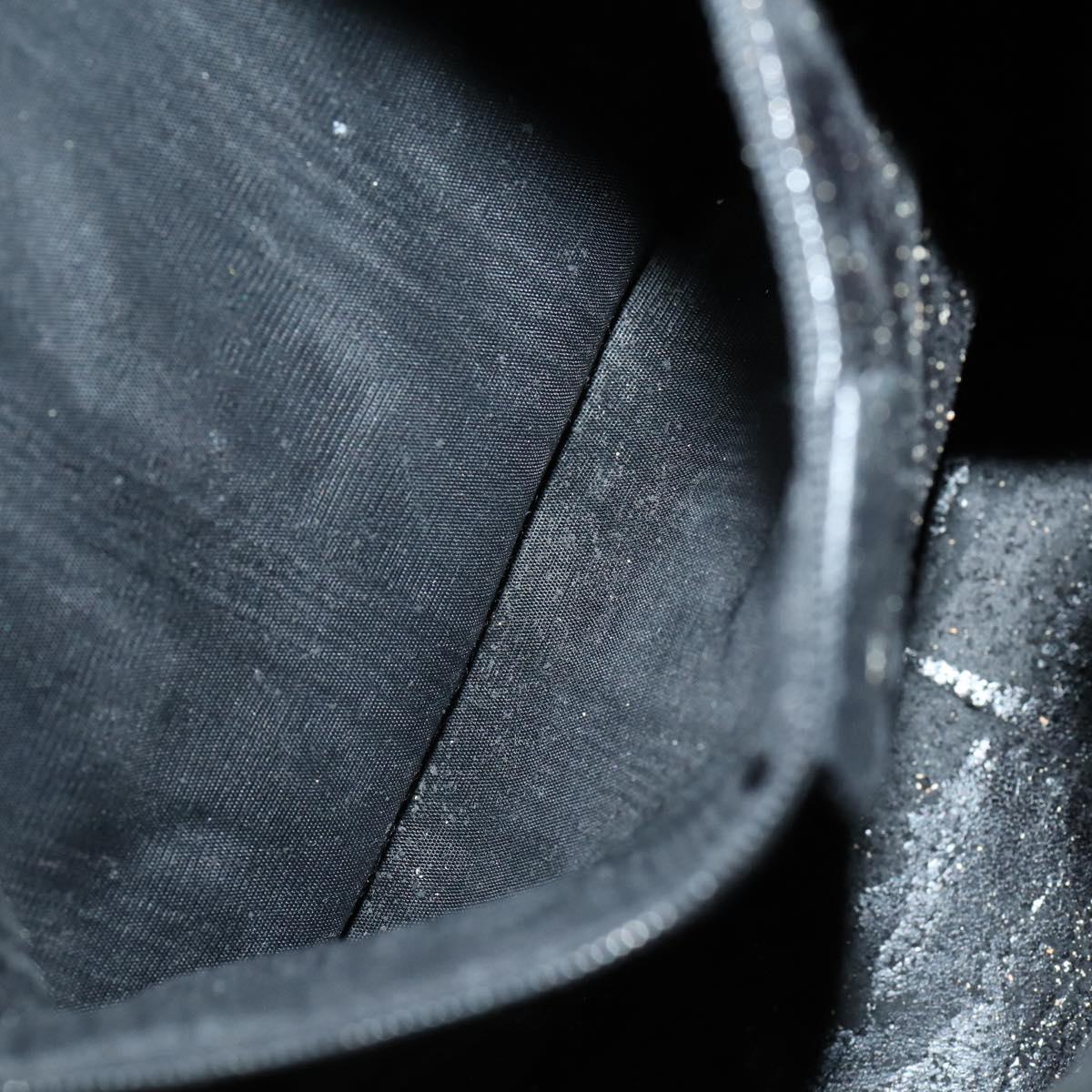 GUCCI Bamboo Shoulder Bag Leather 2way Black Gold 001 1998 1577 Auth am9605