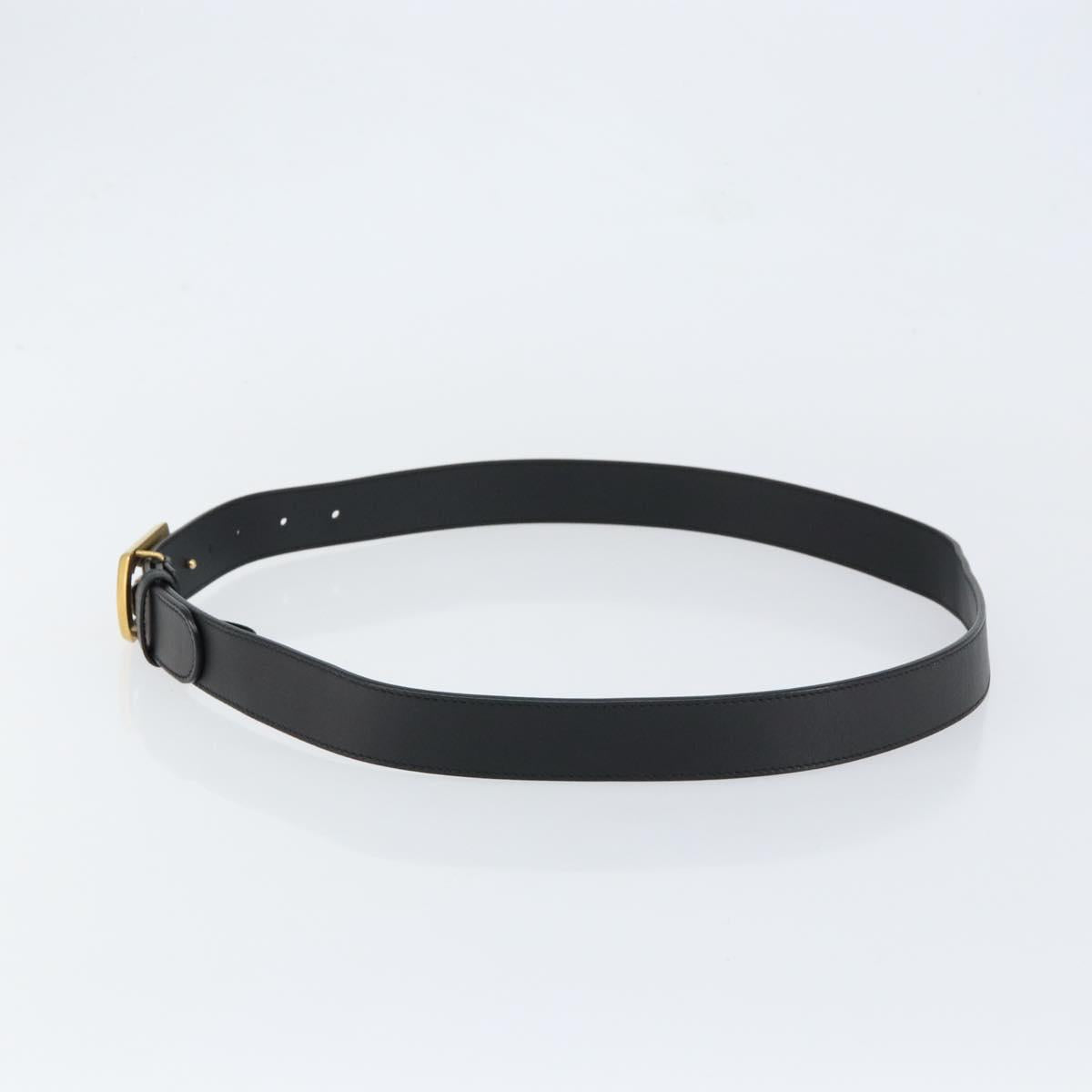 GUCCI GG Marmont Belt Leather 44.1"" Black Gold 575587 Auth am9607