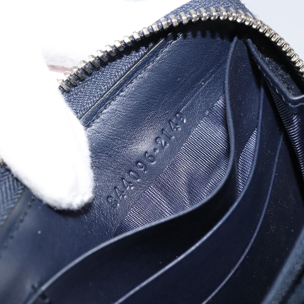 GUCCI Sherry Line Long Wallet Leather Navy Silver 344096 Auth am9608